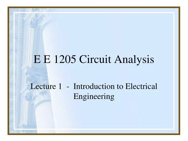 e e 1205 circuit analysis