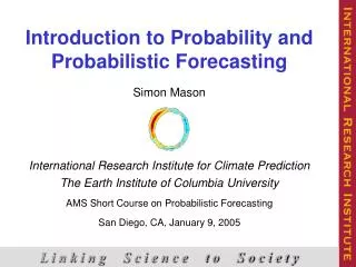 Introduction to Probability and Probabilistic Forecasting