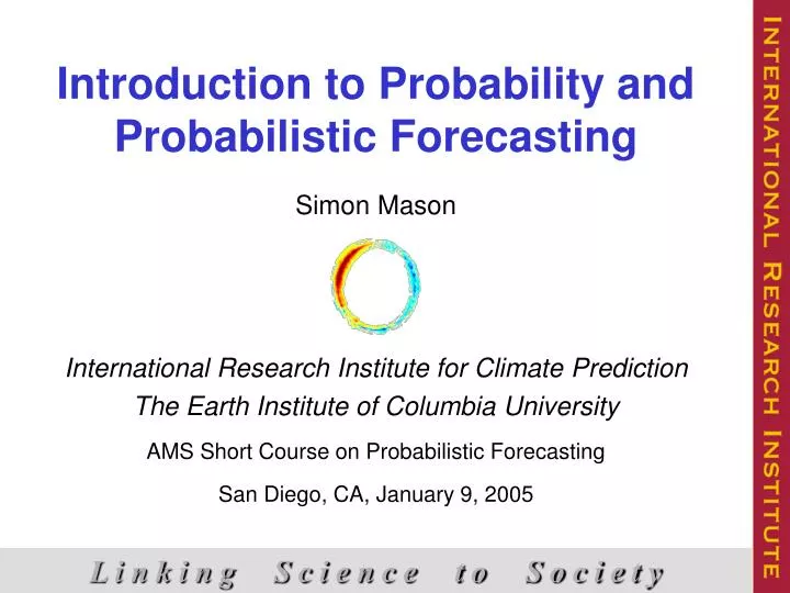 introduction to probability and probabilistic forecasting