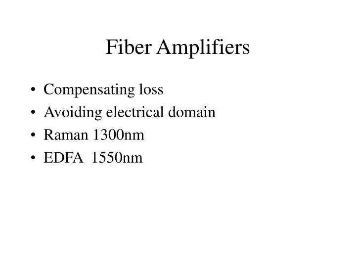 fiber amplifiers