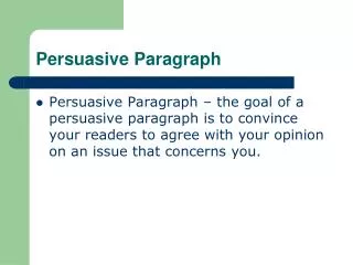 Persuasive Paragraph