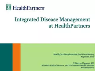 Integrated Disease Management at HealthPartners