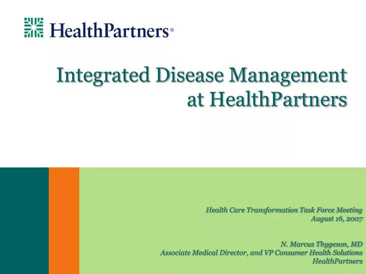 integrated disease management at healthpartners