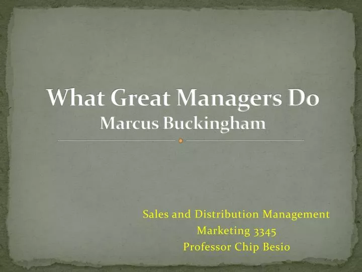 what great managers do marcus buckingham