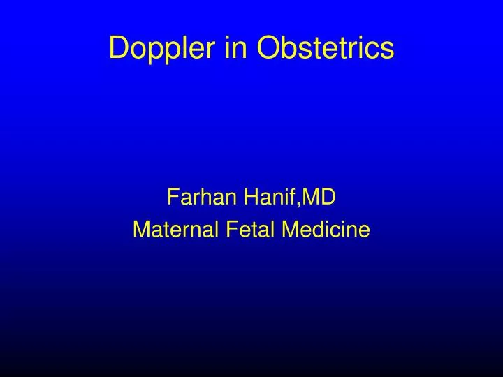 farhan hanif md maternal fetal medicine