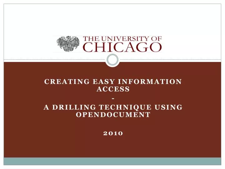 creating easy information access a drilling technique using opendocument 2010