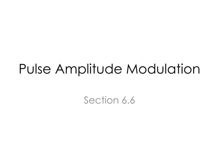 pulse amplitude modulation