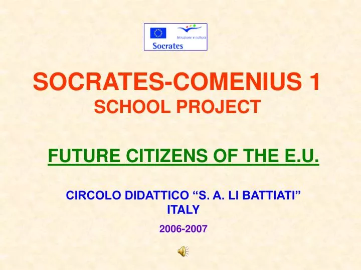 socrates comenius 1 school project