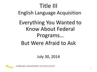 Title III English Language Acquisition