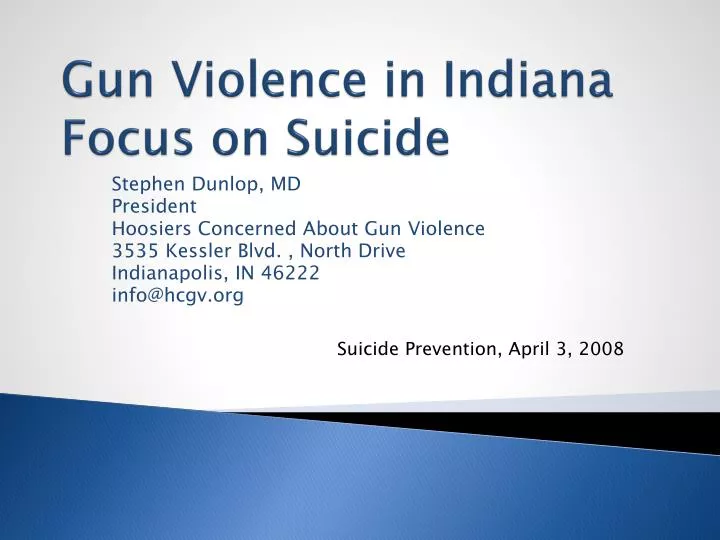 gun violence in indiana focus on suicide
