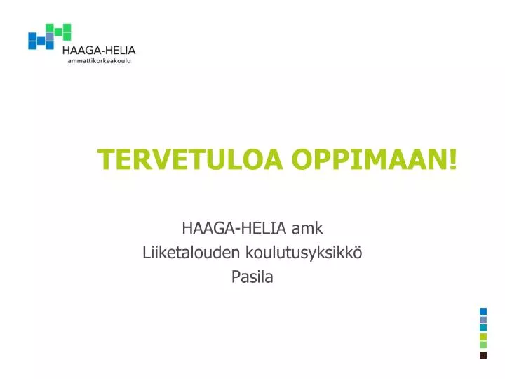 tervetuloa oppimaan