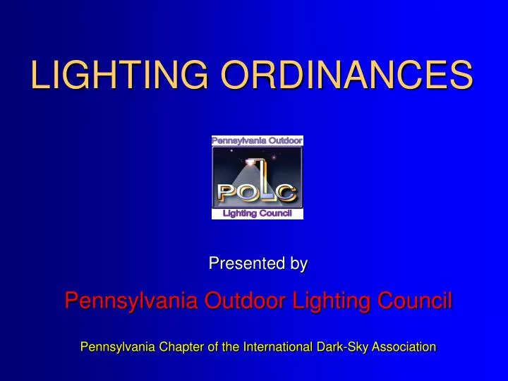 lighting ordinances