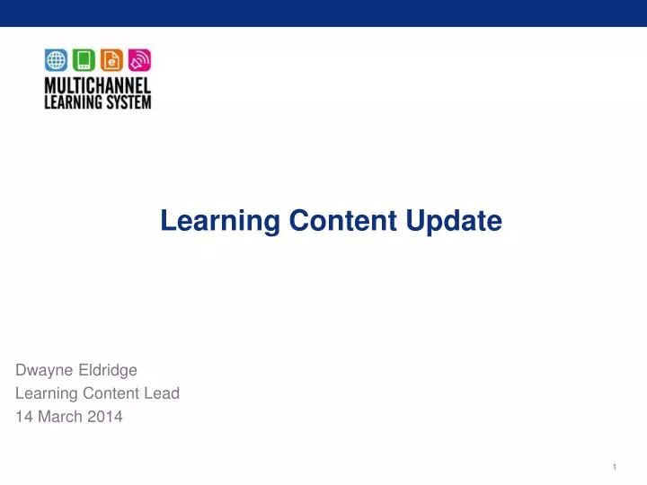 learning content update