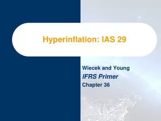 Hyperinflation: IAS 29