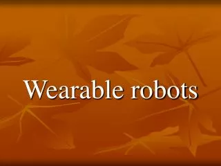 Wearable robots