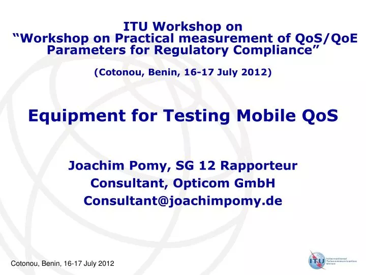 equipment for testing mobile qos