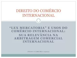 direito do com rcio internacional