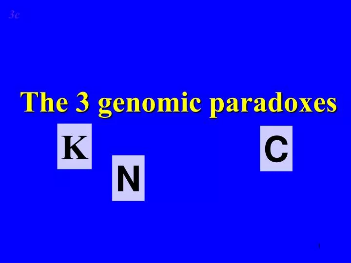 the 3 genomic paradoxes