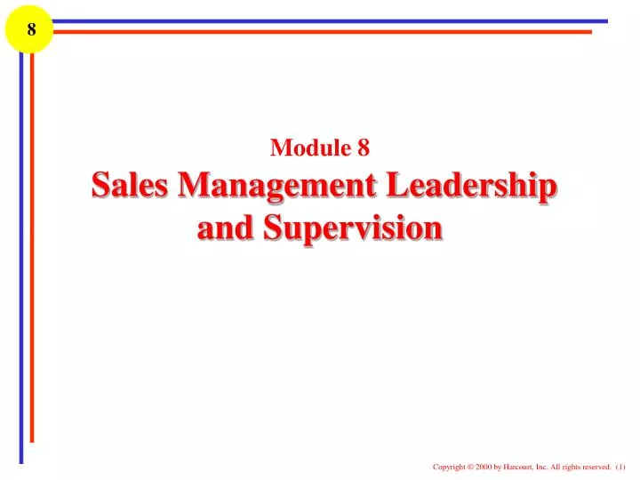 module 8 sales management leadership and supervision