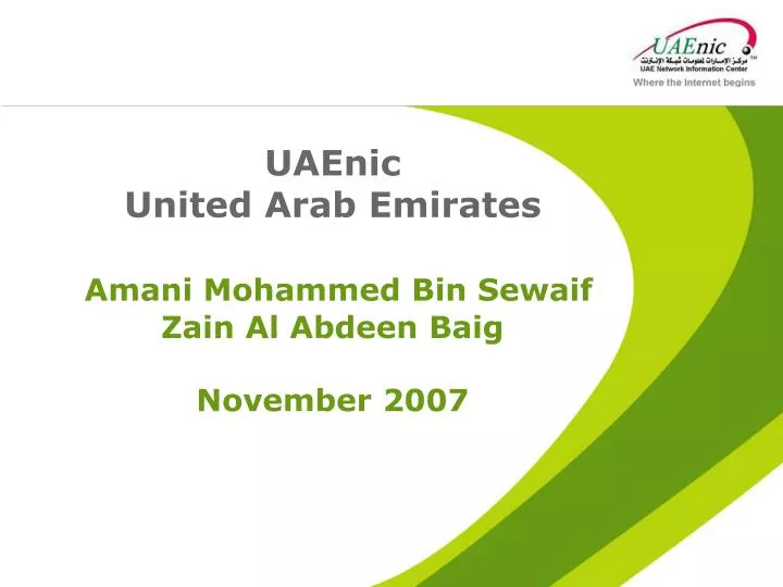 uaenic united arab emirates amani mohammed bin sewaif zain al abdeen baig november 2007