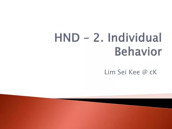 hnd 2 individual behavior