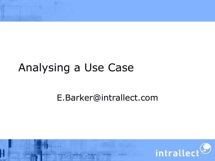analysing a use case