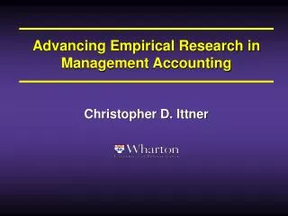 Advancing Empirical Research in Management Accounting