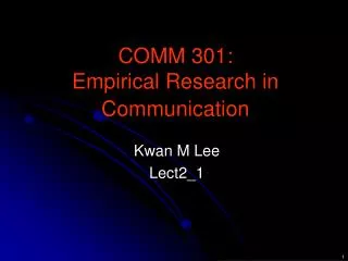 COMM 301: Empirical Research in Communication