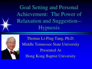 Goal Setting and Personal Achievement: The Power of Relaxation and Suggestion--Hypnosis