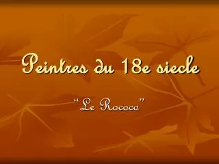 peintres du 18e siecle