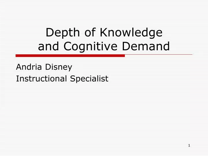 depth of knowledge and cognitive demand