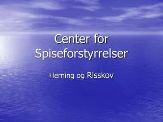 center for spiseforstyrrelser