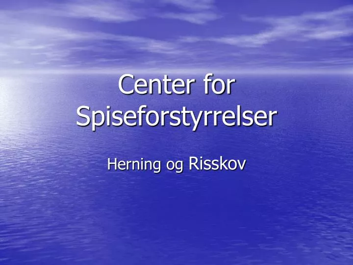 center for spiseforstyrrelser