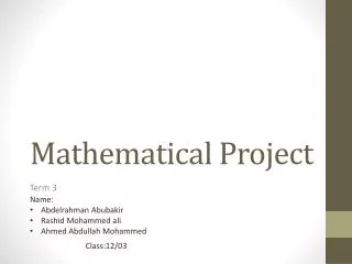 Mathematical Project