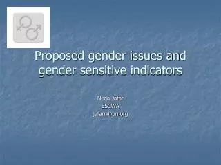 proposed gender issues and gender sensitive indicators