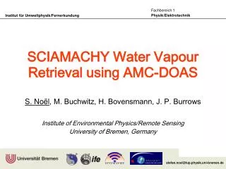 SCIAMACHY Water Vapour Retrieval using AMC-DOAS