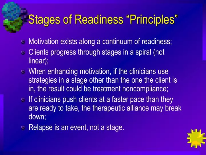 stages of readiness principles