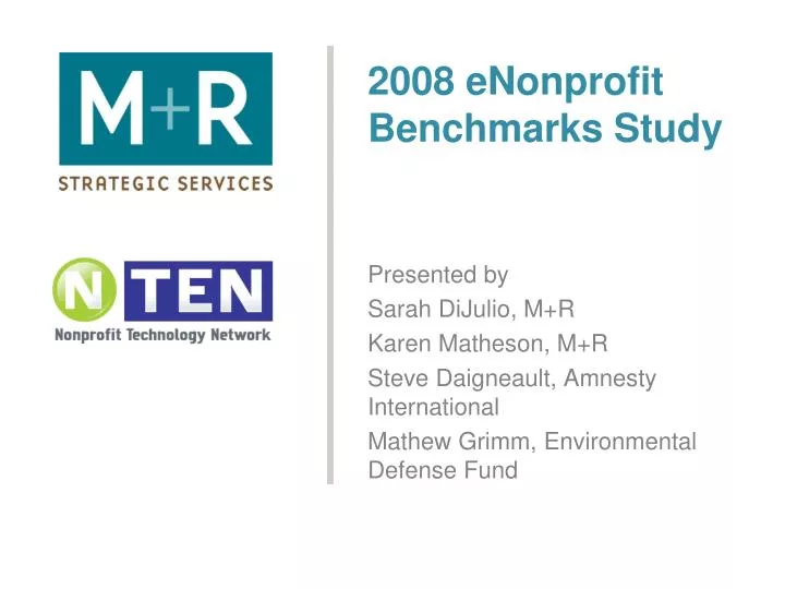 2008 enonprofit benchmarks study