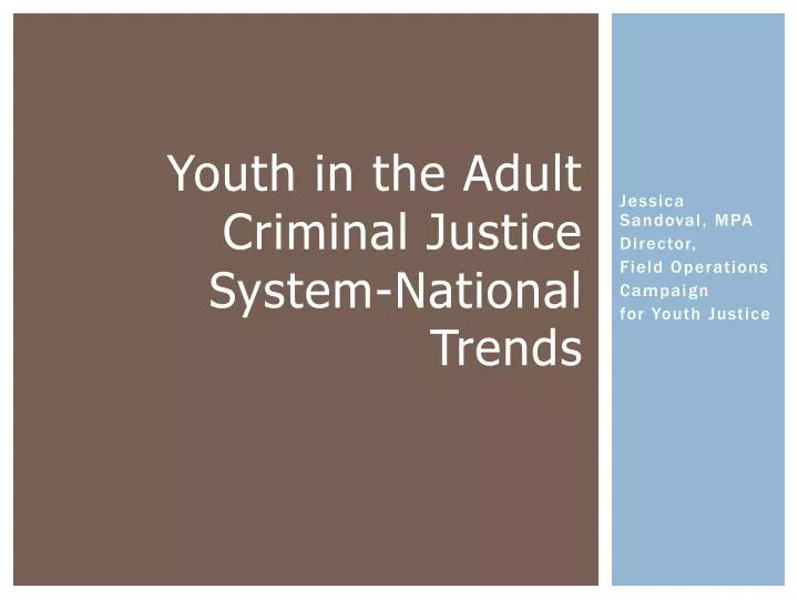 youth in the adult criminal justice system national trends