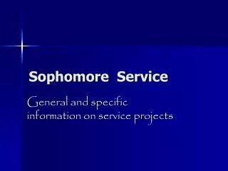 Sophomore Service