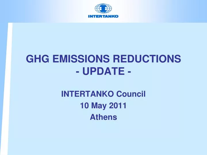 ghg emissions reductions update