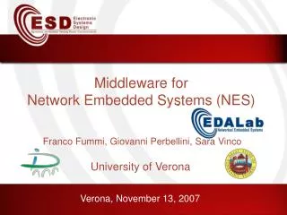 Middleware for Network Embedded Systems (NES)