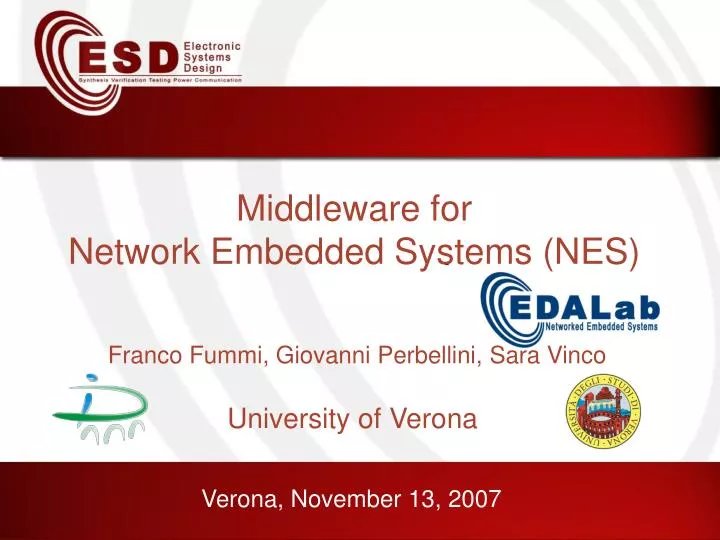 middleware for network embedded systems nes