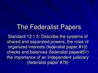 The Federalist Papers