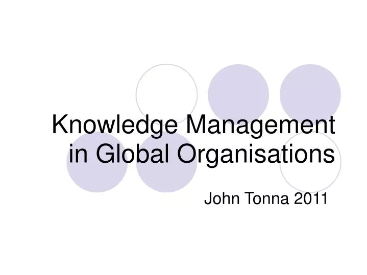 knowledge management in global organisations