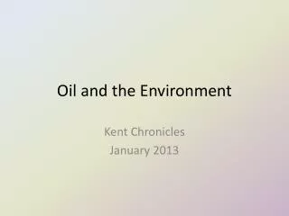 oil and the environment