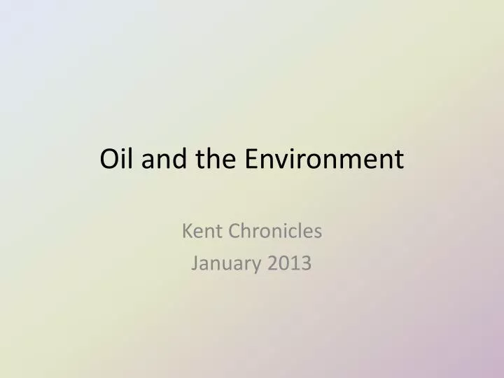 oil and the environment