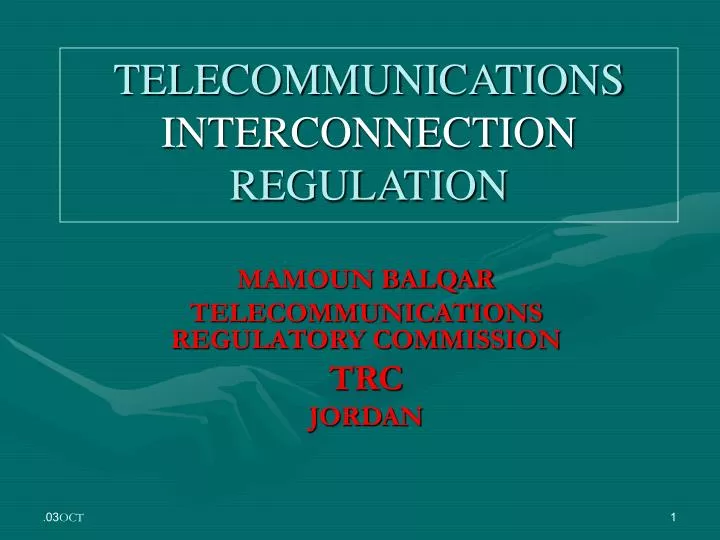telecommunications interconnection regulation