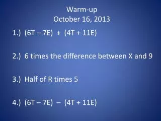 warm up october 16 2013