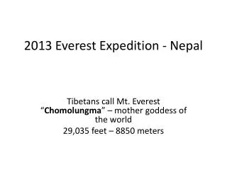 2013 Everest Expedition - Nepal